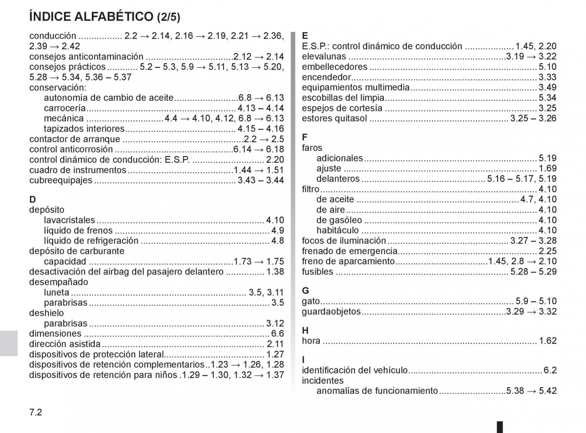 Renault Espace IV 4 manual del propietario / page 252