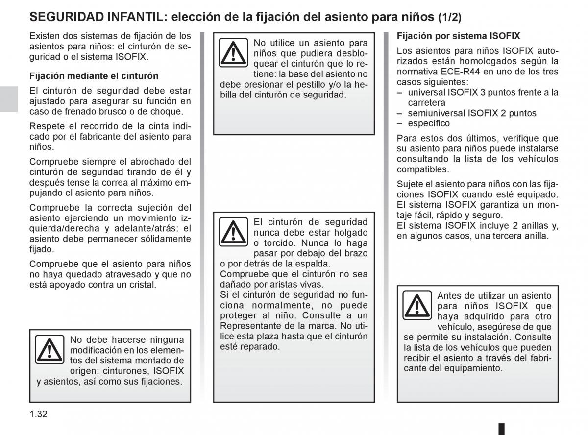 Renault Espace IV 4 manual del propietario / page 38