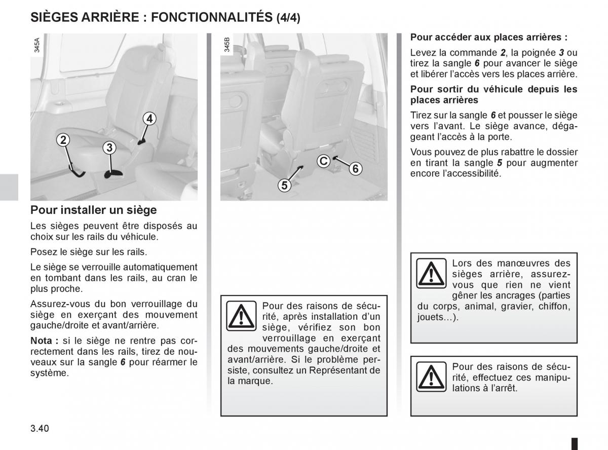 Renault Espace IV 4 manuel du proprietaire / page 164