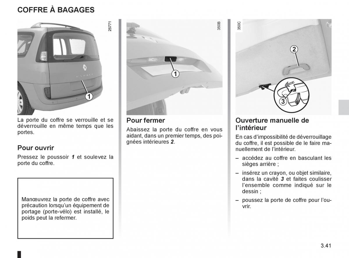 Renault Espace IV 4 manuel du proprietaire / page 165