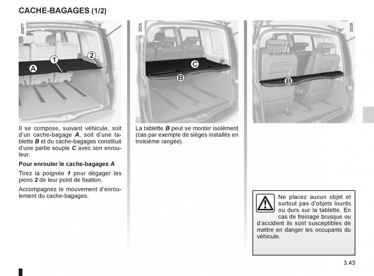 Renault Espace IV 4 manuel du proprietaire / page 167