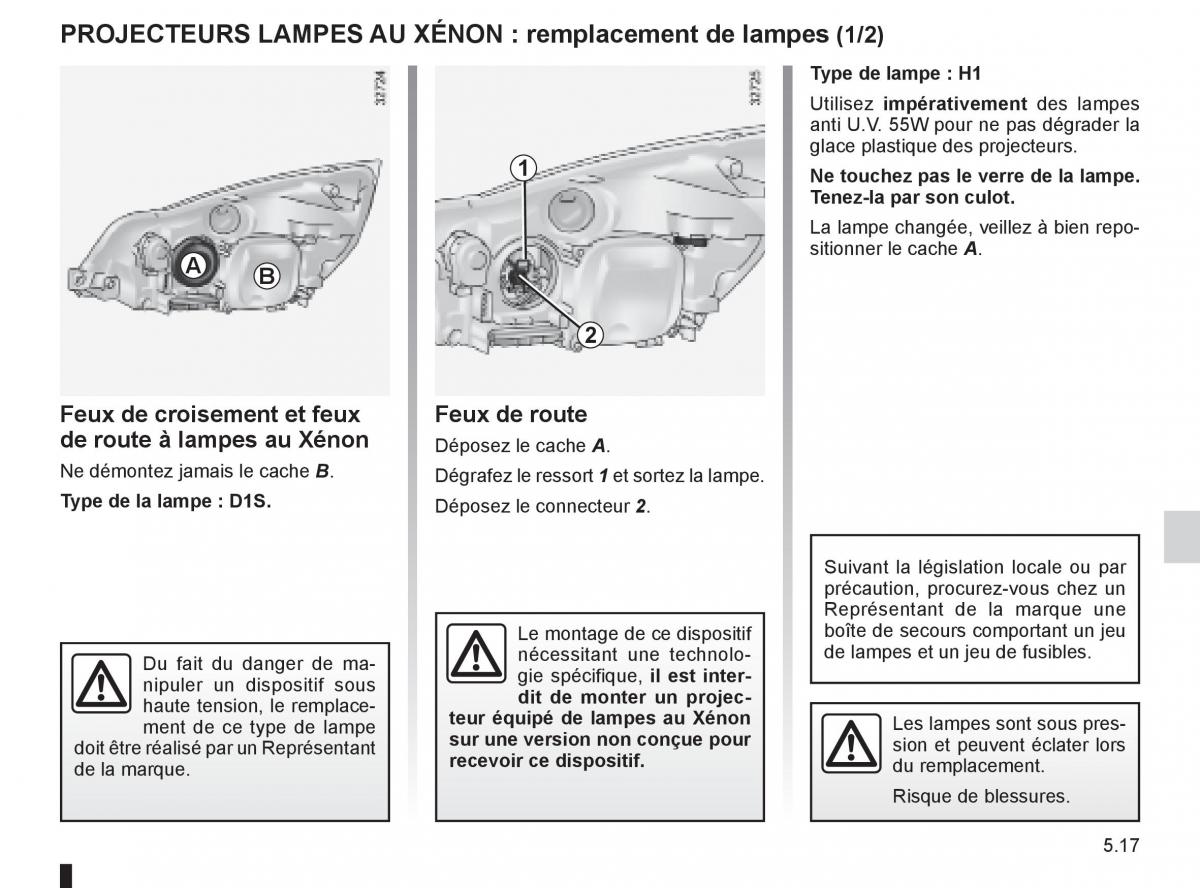 Renault Espace IV 4 manuel du proprietaire / page 207