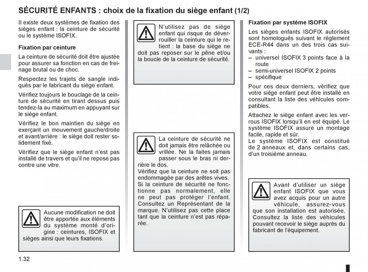 Renault Espace IV 4 manuel du proprietaire / page 38