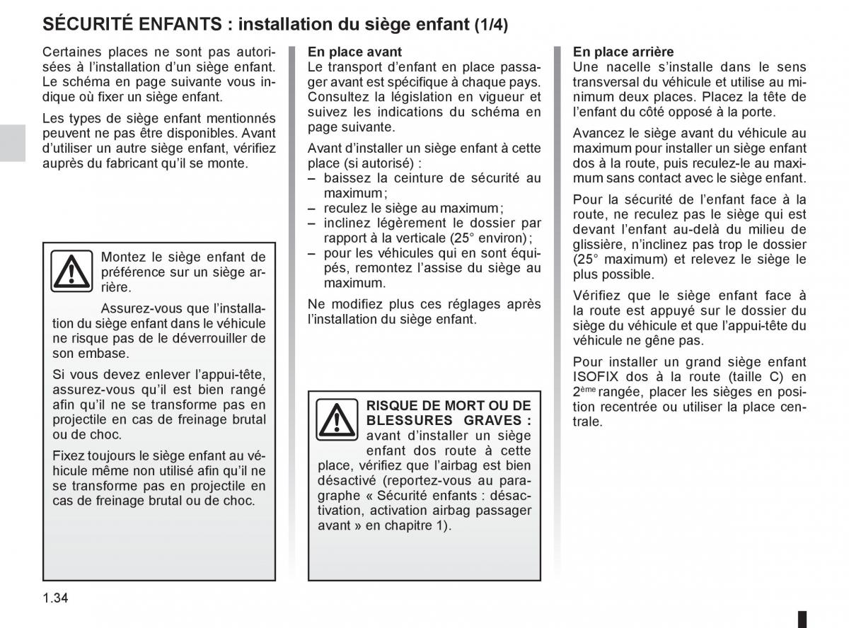 Renault Espace IV 4 manuel du proprietaire / page 40