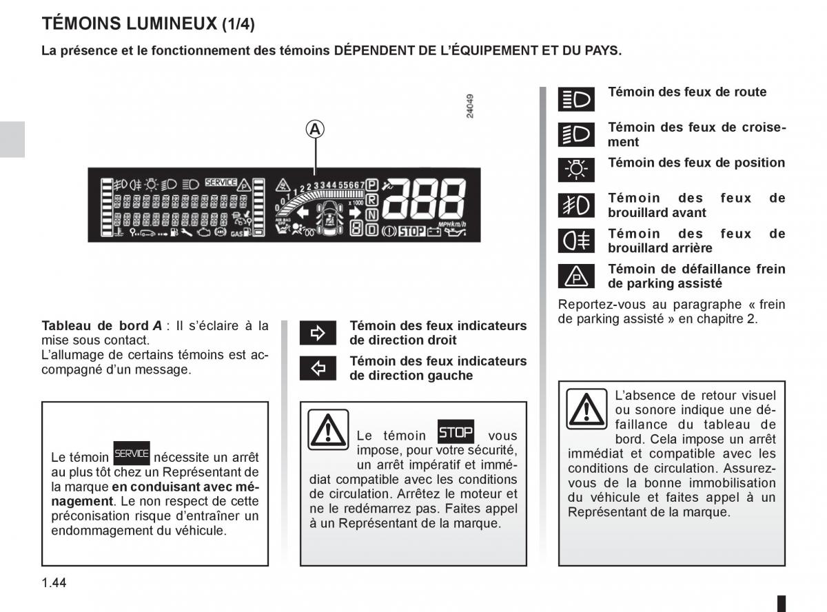 Renault Espace IV 4 manuel du proprietaire / page 50