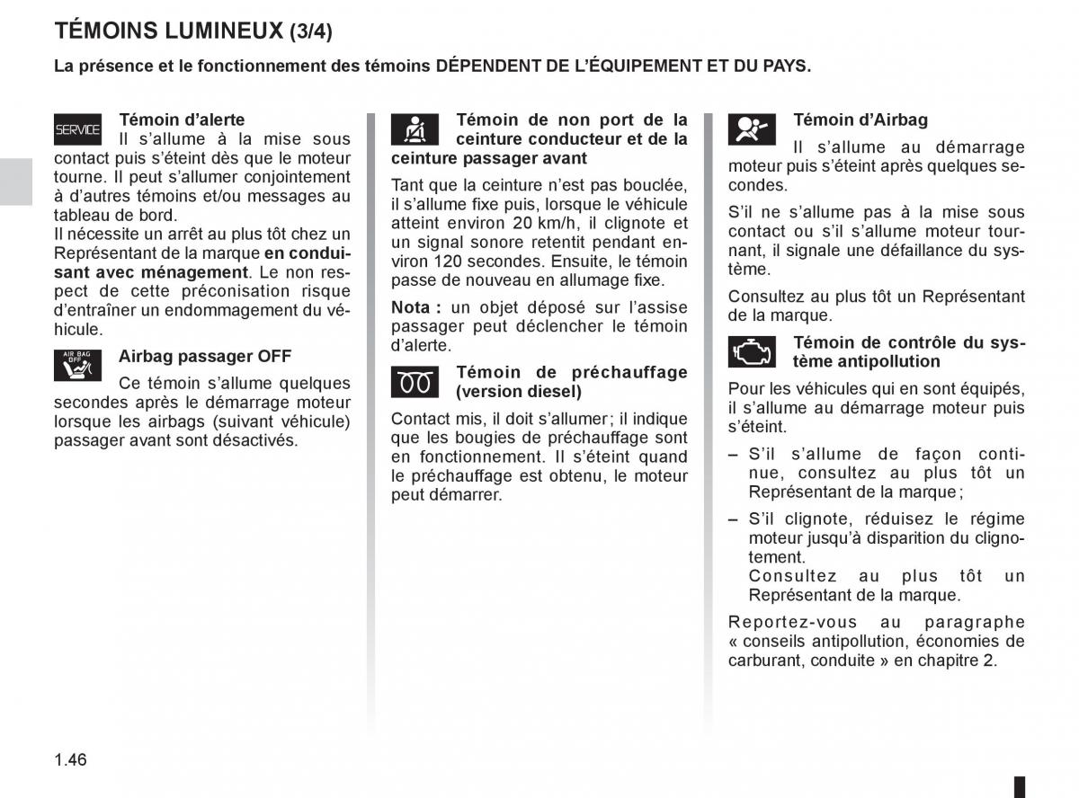 Renault Espace IV 4 manuel du proprietaire / page 52