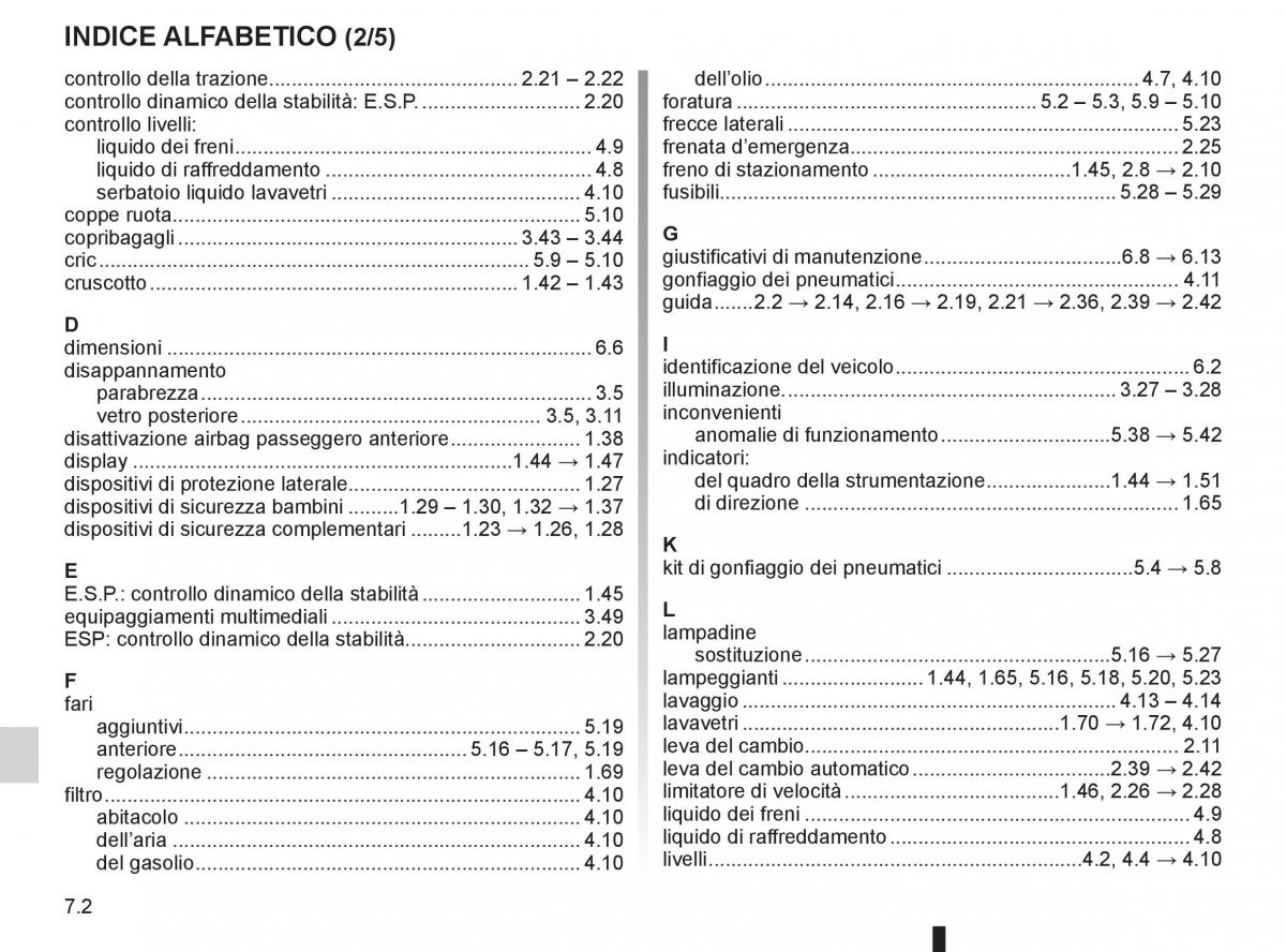 Renault Espace IV 4 manuale del proprietario / page 252