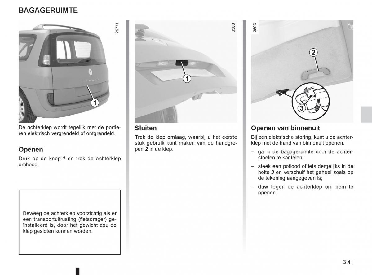 Renault Espace IV 4 handleiding / page 165