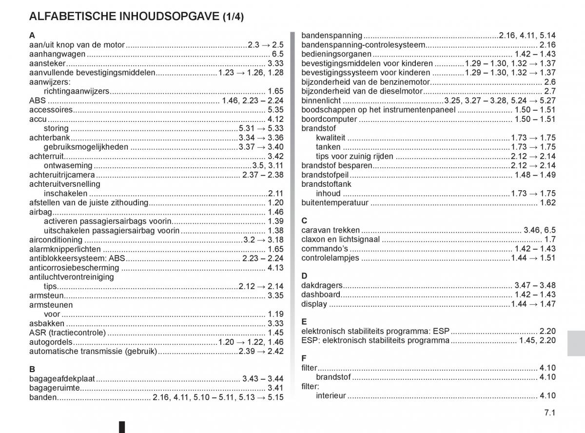 Renault Espace IV 4 handleiding / page 251