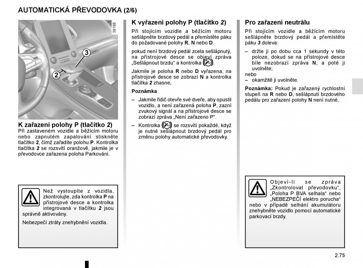 Renault Espace V 5 navod k obsludze / page 187