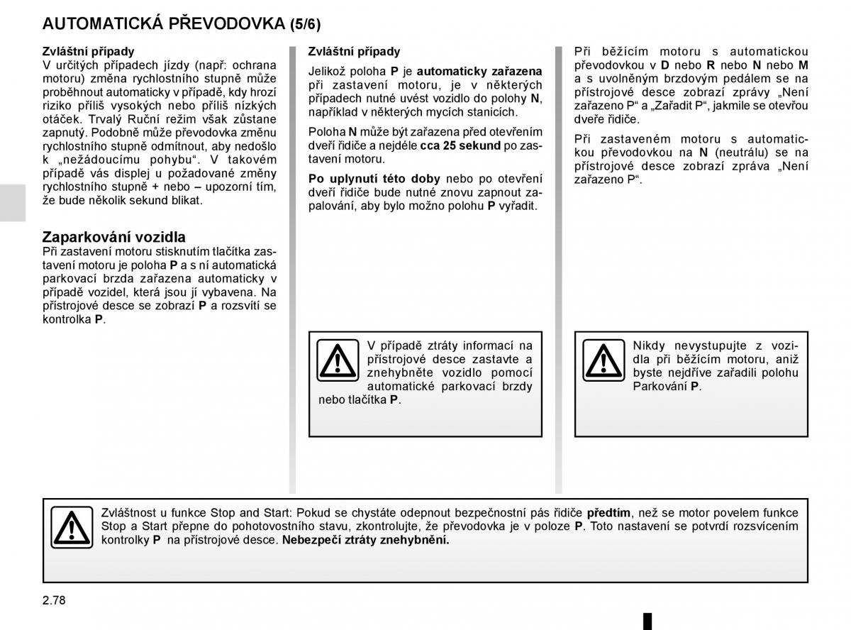 Renault Espace V 5 navod k obsludze / page 190