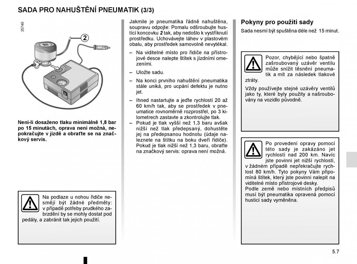 Renault Espace V 5 navod k obsludze / page 261