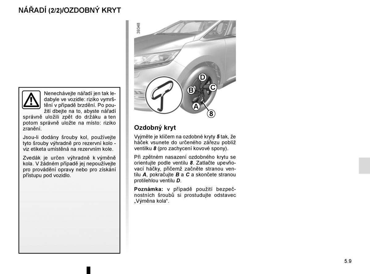 Renault Espace V 5 navod k obsludze / page 263