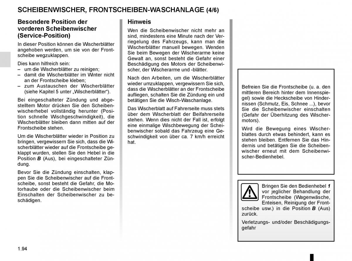 Renault Espace V 5 Handbuch / page 100