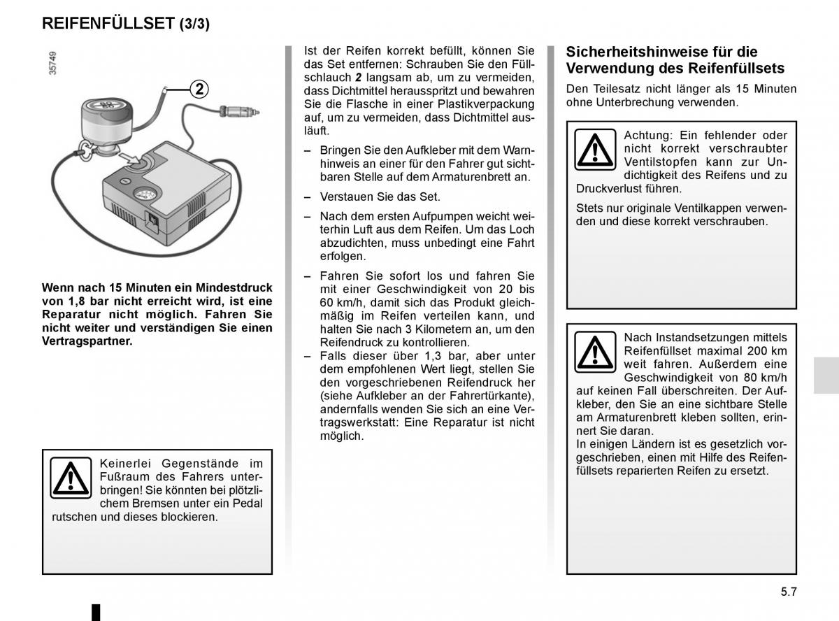 Renault Espace V 5 Handbuch / page 263