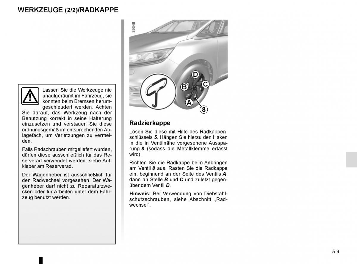 Renault Espace V 5 Handbuch / page 265