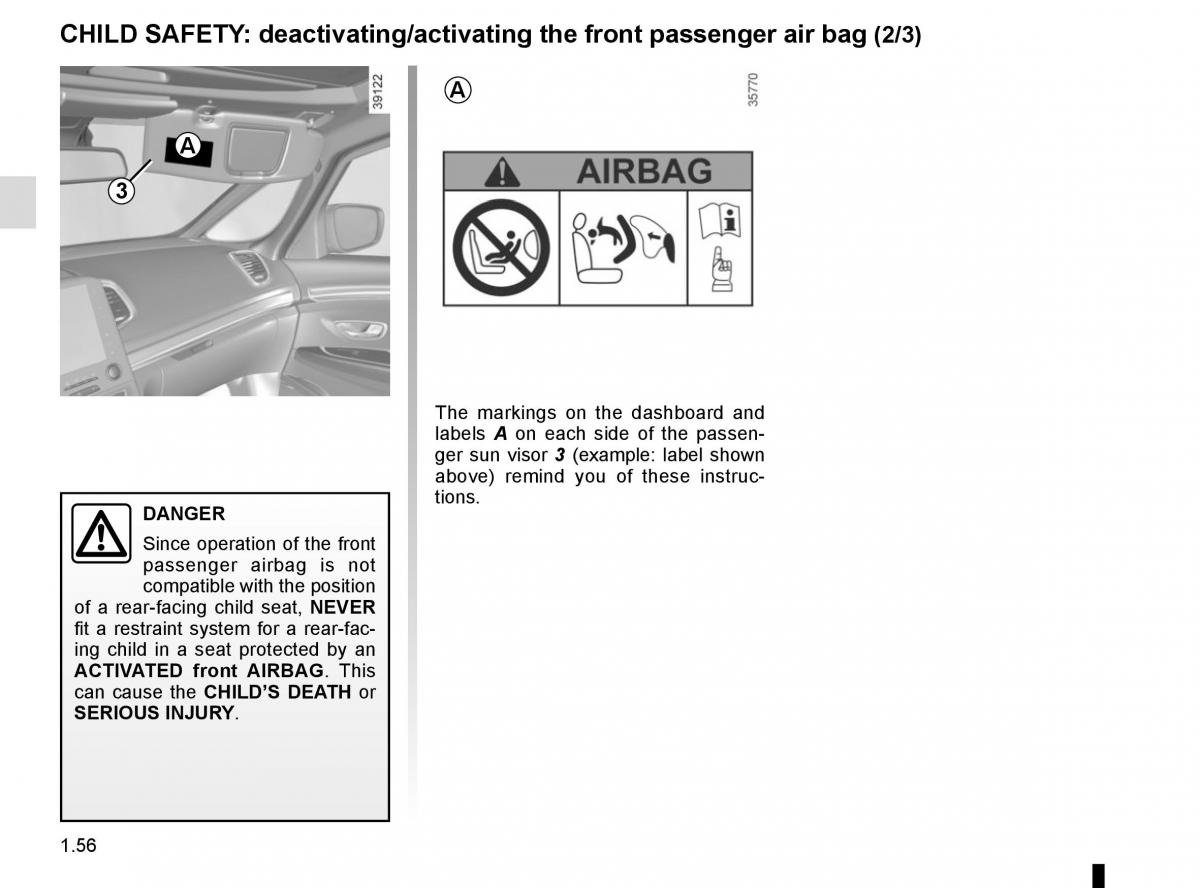 Renault Espace V 5 owners manual / page 62