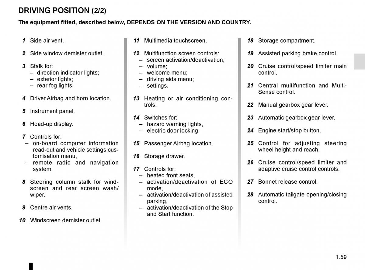 Renault Espace V 5 owners manual / page 65