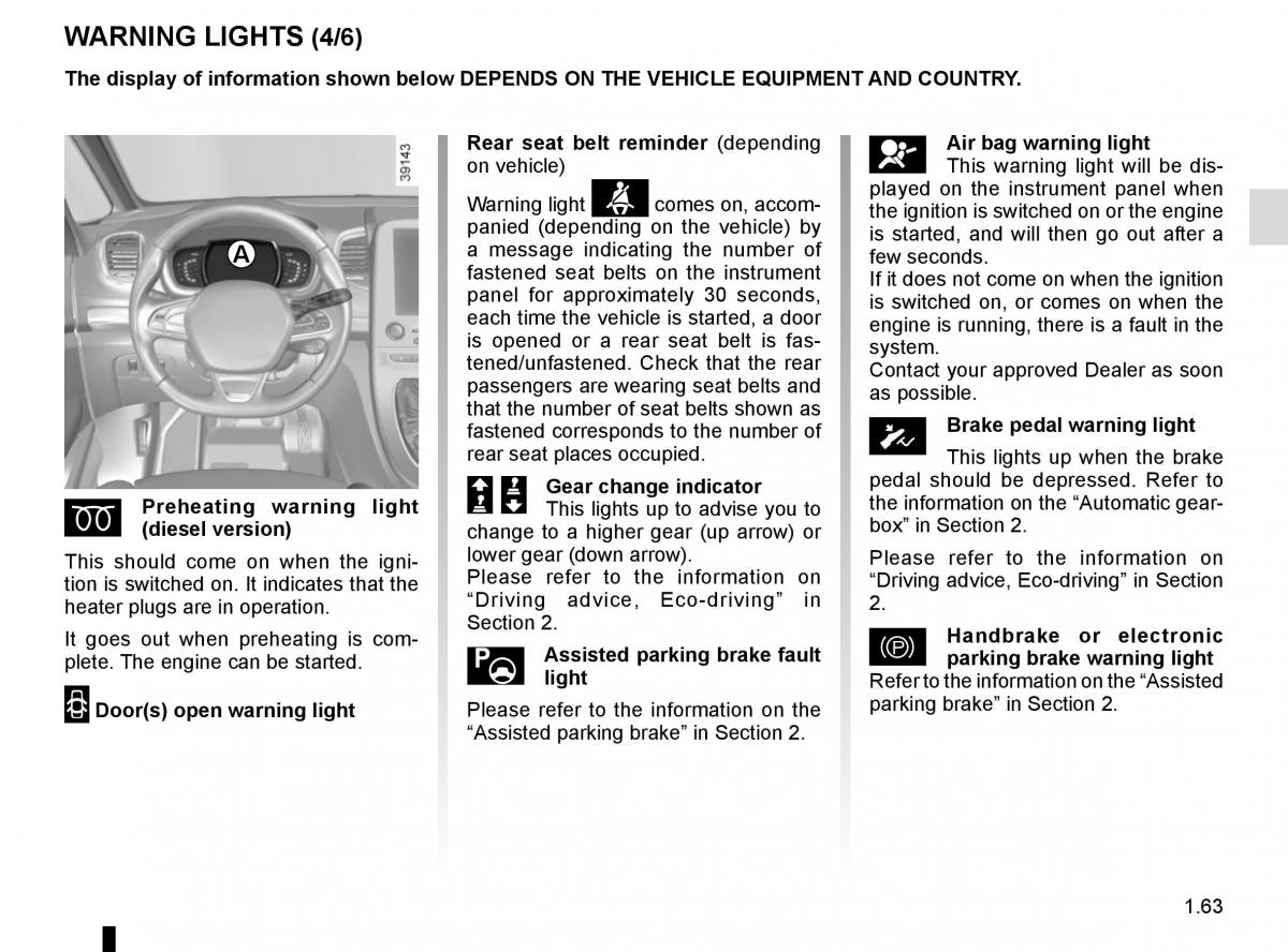 Renault Espace V 5 owners manual / page 69