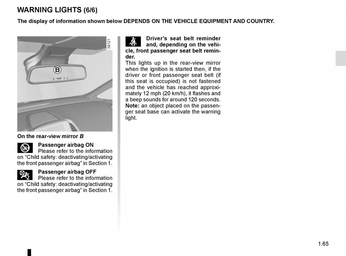 Renault Espace V 5 owners manual / page 71