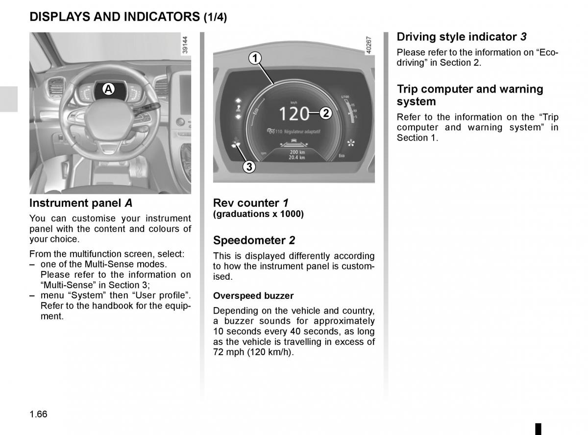 Renault Espace V 5 owners manual / page 72