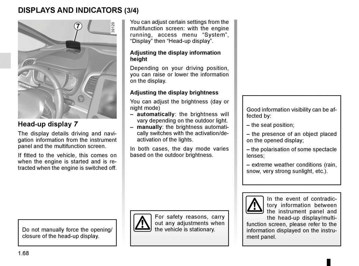 Renault Espace V 5 owners manual / page 74