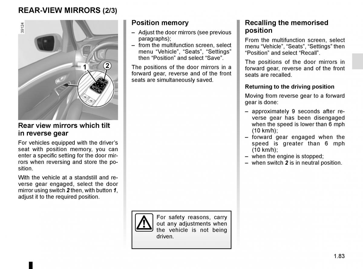 Renault Espace V 5 owners manual / page 89