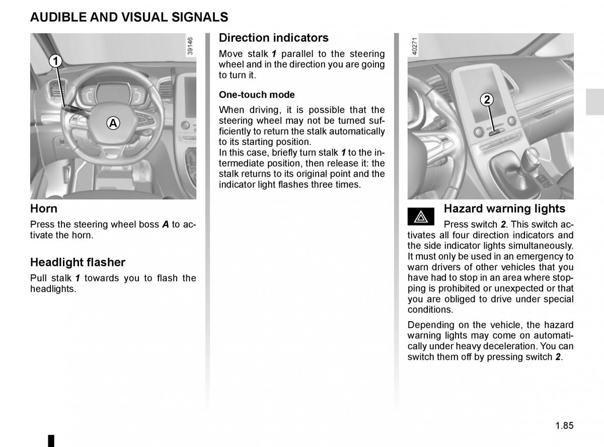 Renault Espace V 5 owners manual / page 91