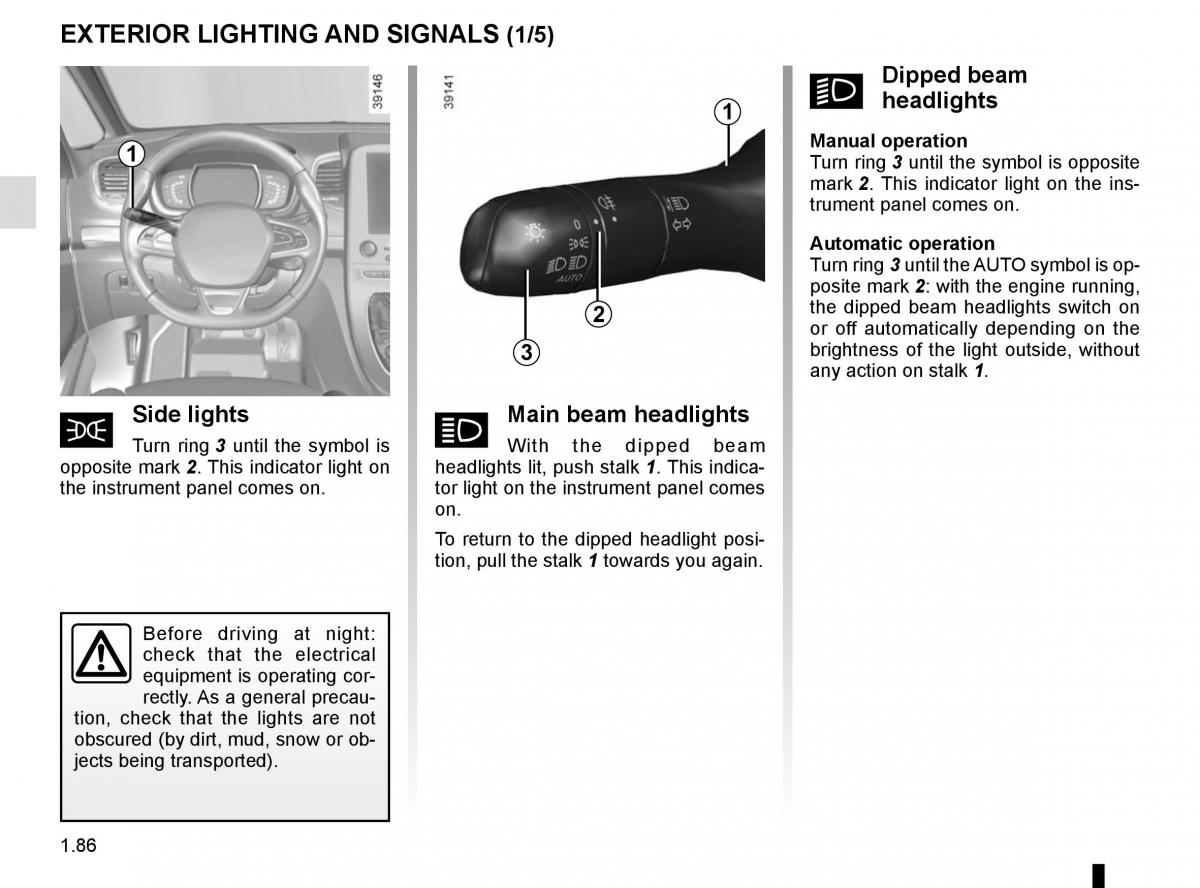 Renault Espace V 5 owners manual / page 92