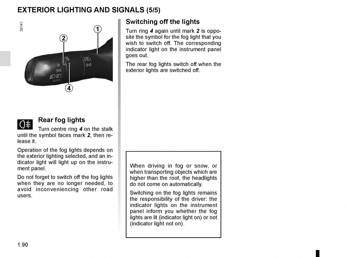 Renault Espace V 5 owners manual / page 96