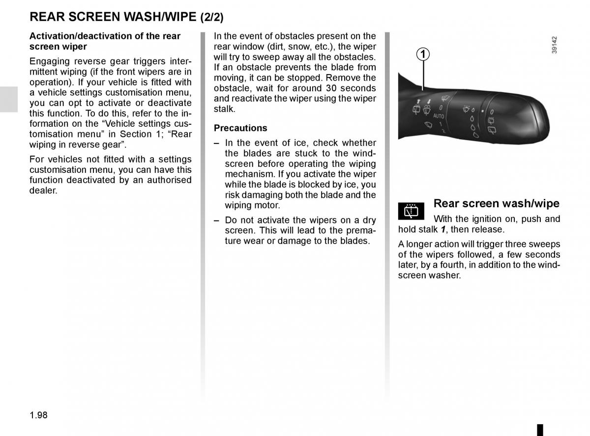 Renault Espace V 5 owners manual / page 104