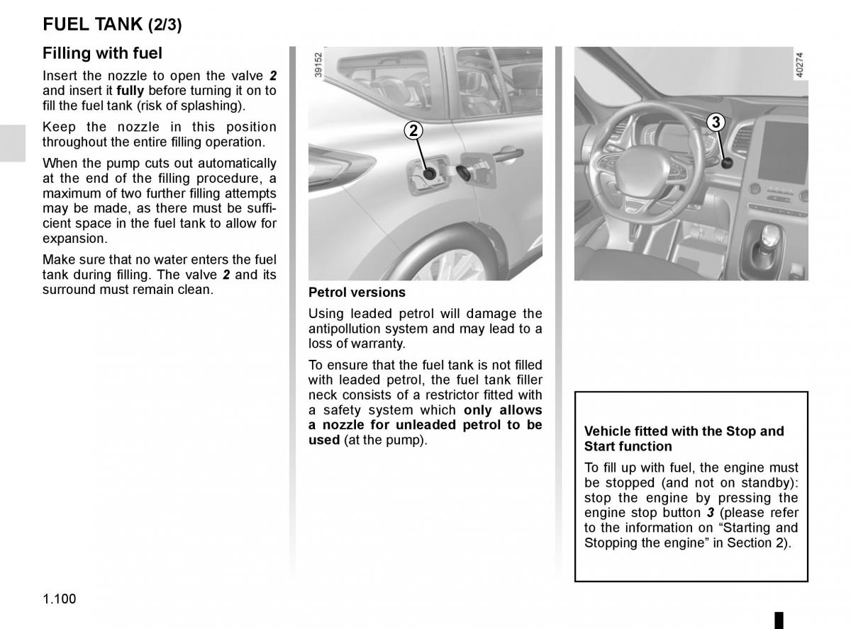 Renault Espace V 5 owners manual / page 106