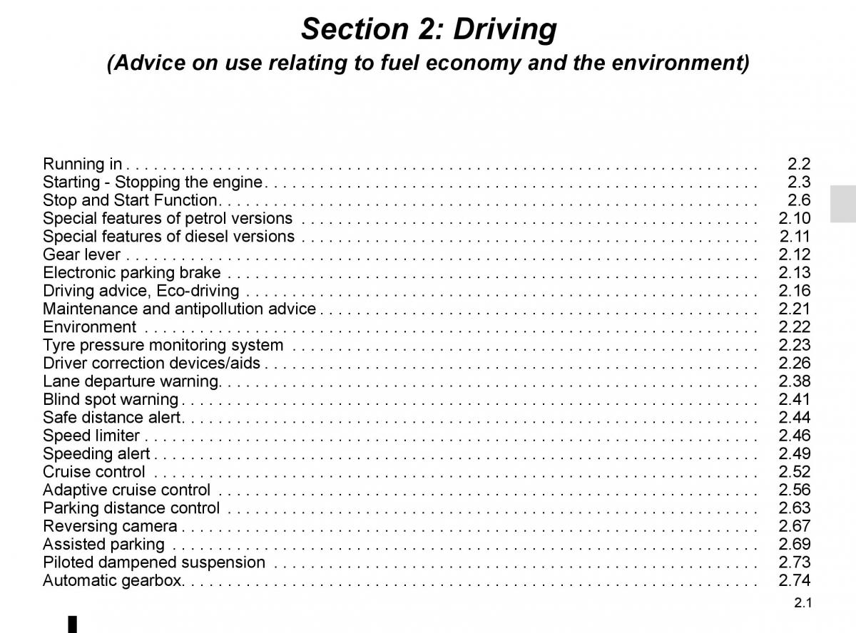 Renault Espace V 5 owners manual / page 109