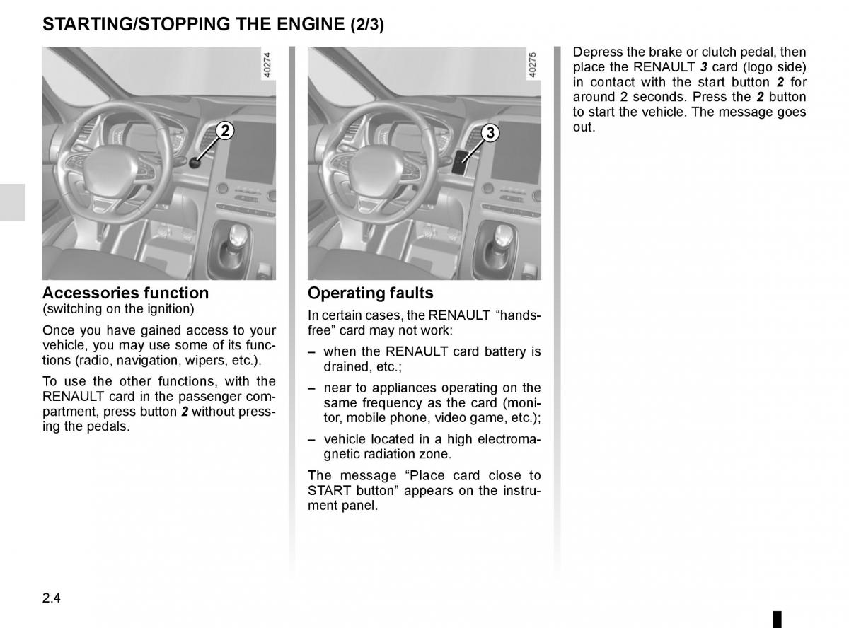 Renault Espace V 5 owners manual / page 112