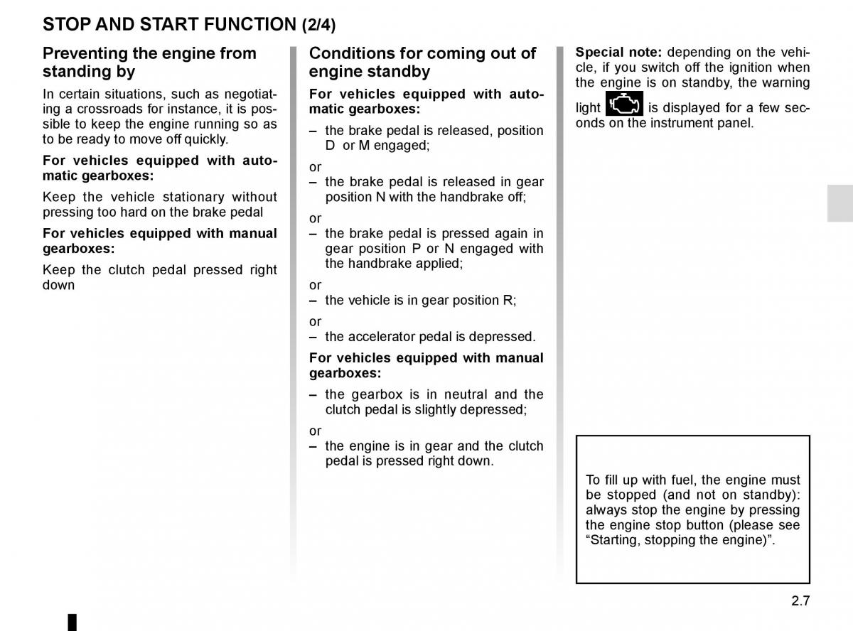 Renault Espace V 5 owners manual / page 115