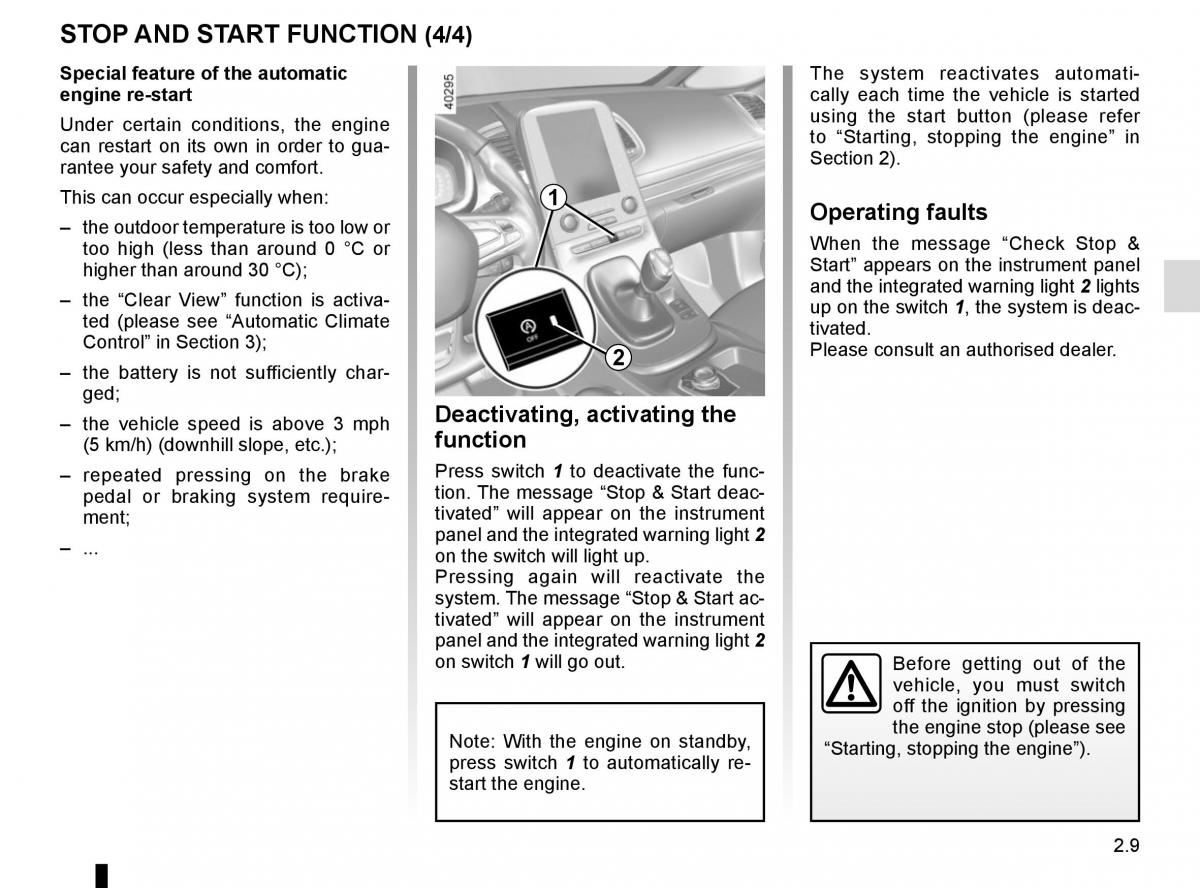 Renault Espace V 5 owners manual / page 117