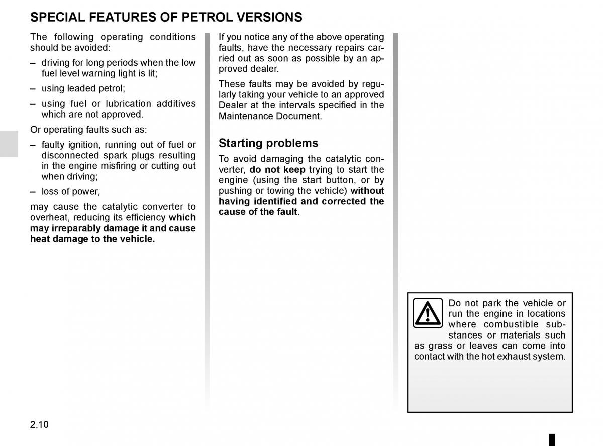 Renault Espace V 5 owners manual / page 118