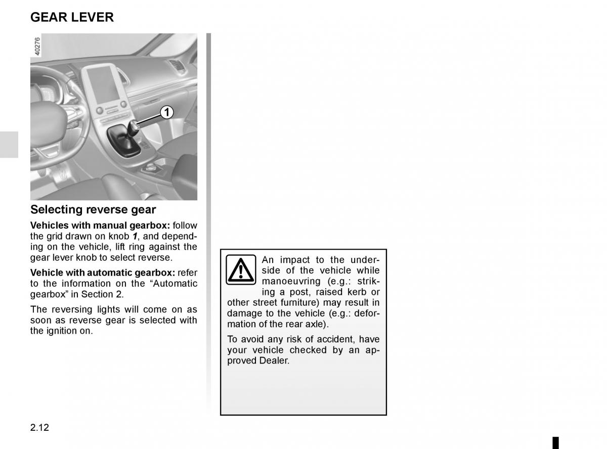 Renault Espace V 5 owners manual / page 120