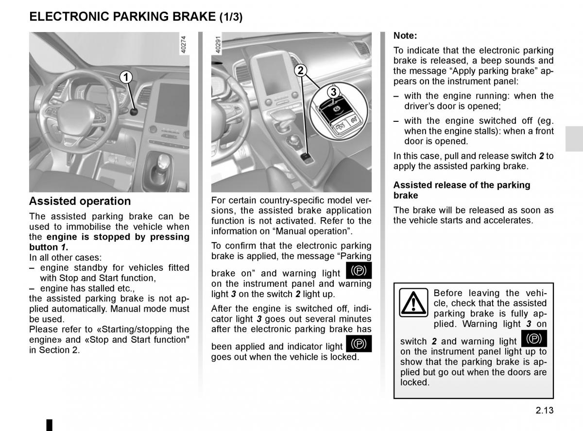 Renault Espace V 5 owners manual / page 121