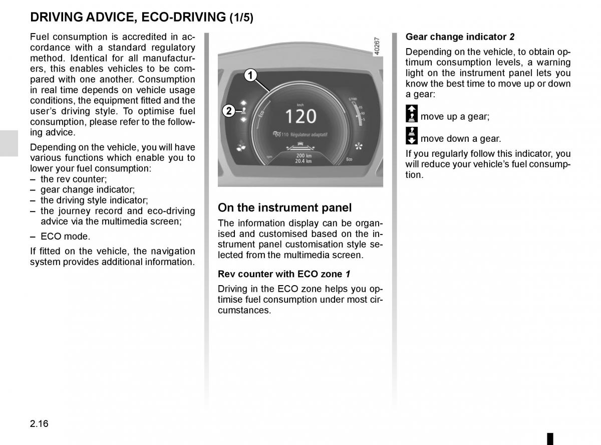 Renault Espace V 5 owners manual / page 124