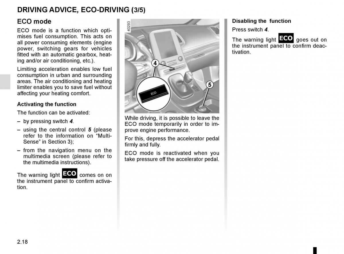 Renault Espace V 5 owners manual / page 126