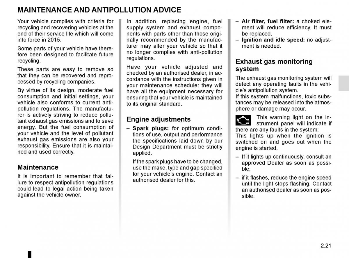 Renault Espace V 5 owners manual / page 129