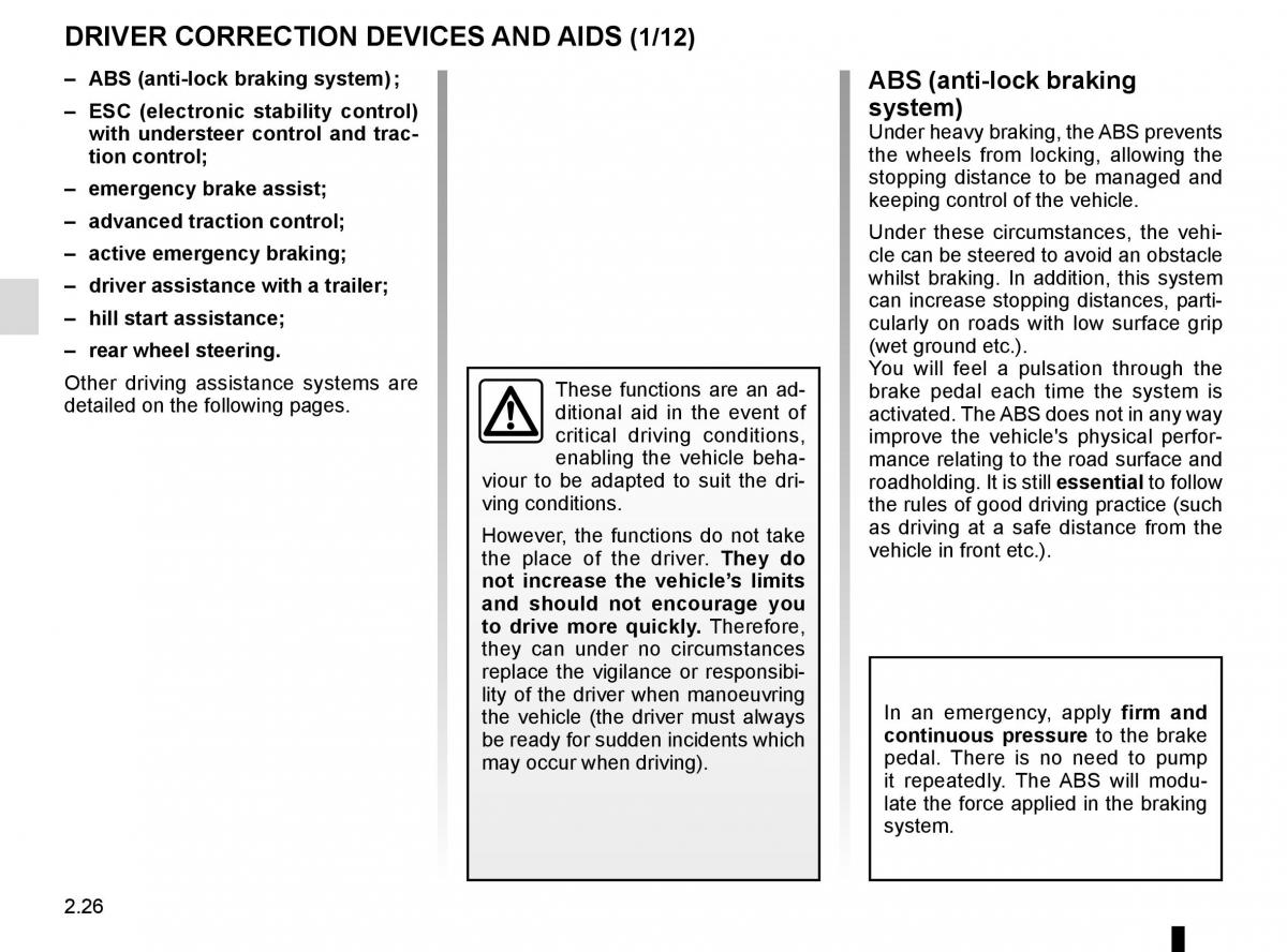 Renault Espace V 5 owners manual / page 134