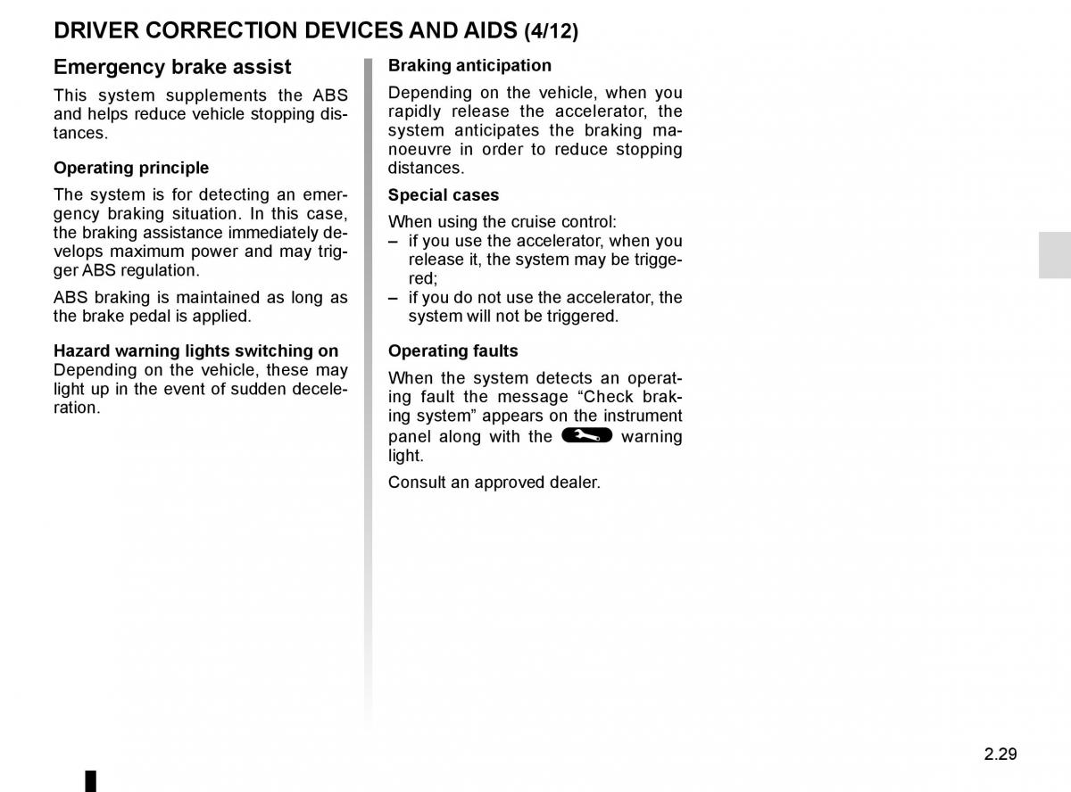 Renault Espace V 5 owners manual / page 137