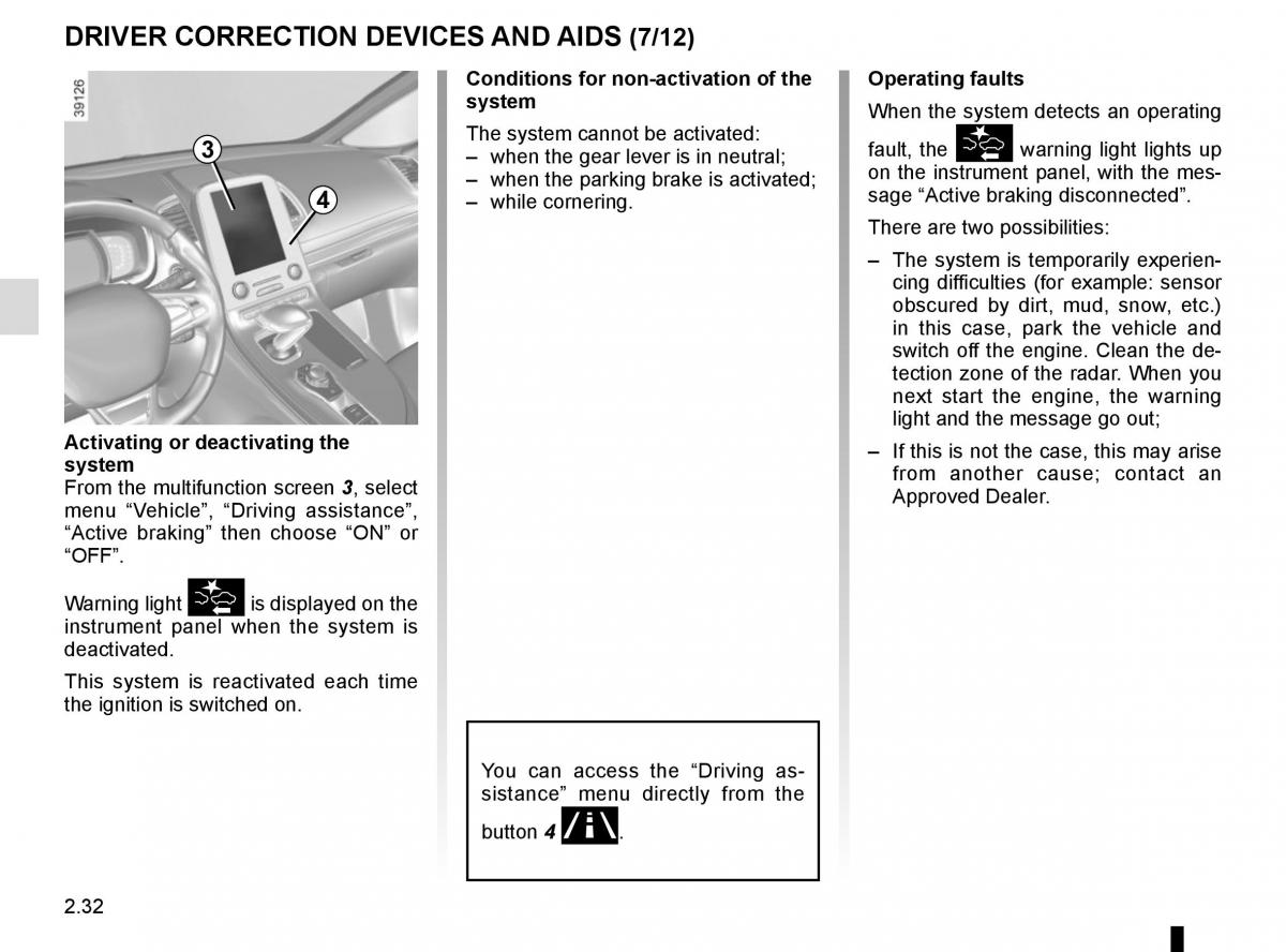 Renault Espace V 5 owners manual / page 140