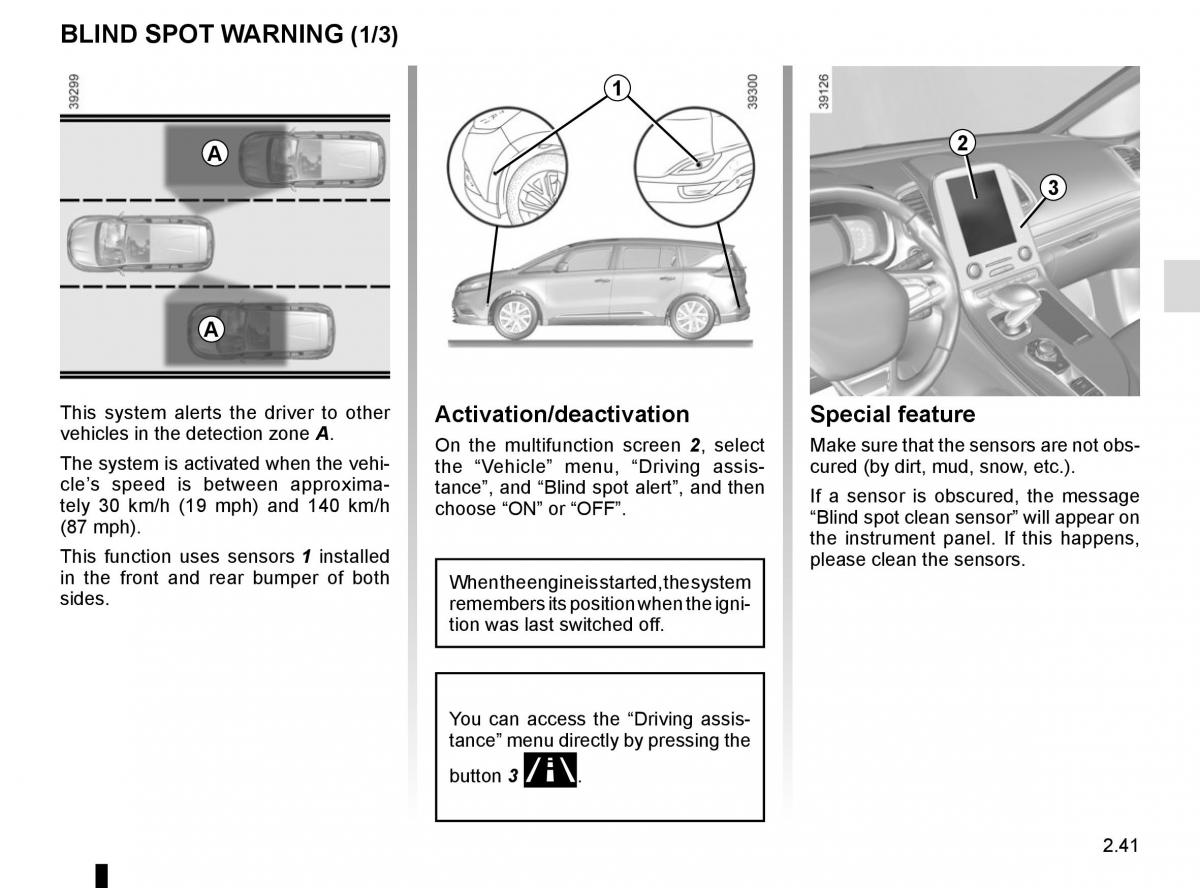 Renault Espace V 5 owners manual / page 149