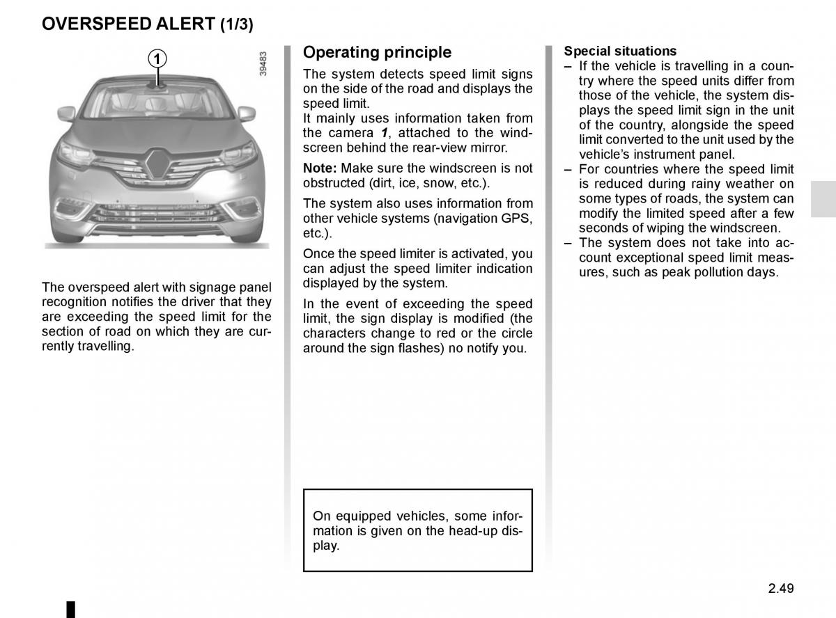 Renault Espace V 5 owners manual / page 157