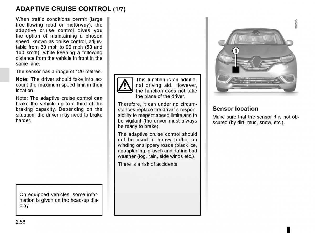 Renault Espace V 5 owners manual / page 164