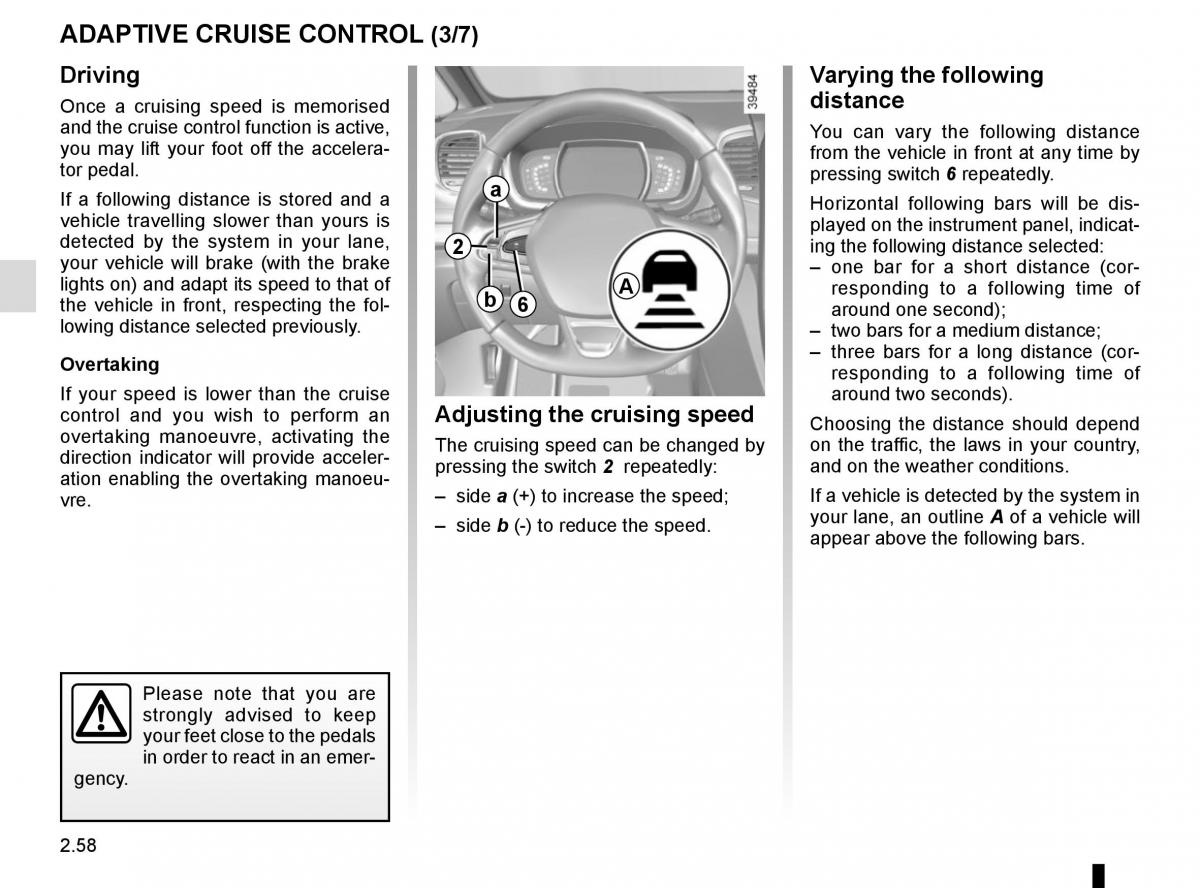 Renault Espace V 5 owners manual / page 166