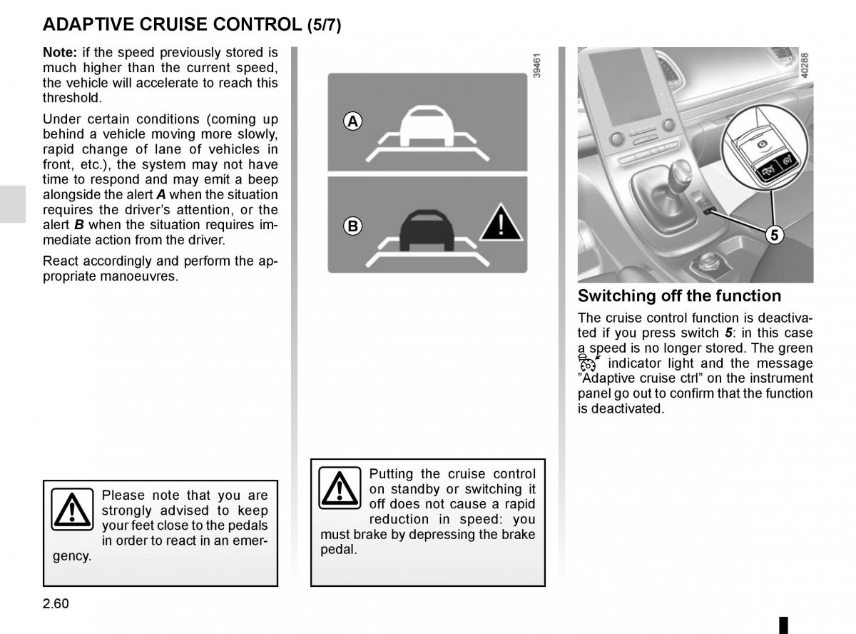 Renault Espace V 5 owners manual / page 168